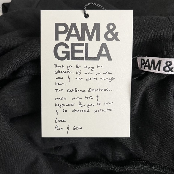 Pam & Gela Off the Shoulder Black Dress Side Ruching Size Small NWT Baddie - Picture 8 of 11